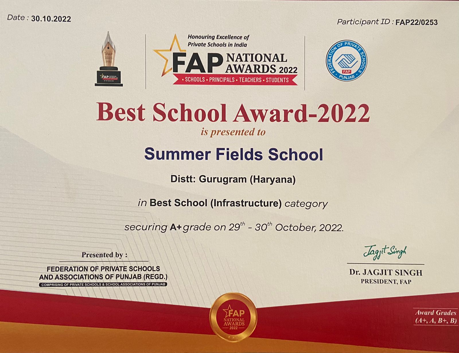 FAP Best school awards